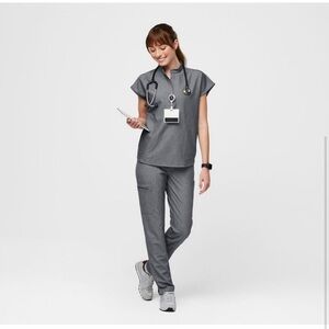 Gray Scrub bottoms, yola 2.0- yoga waistband